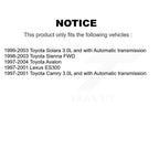 Kugel Front CV Axle Drive Shaft] Complete Assembly And Wheel Bearing Kit For Toyota Camry Sienna Solara Avalon Lexus ES300 - Left Right Side (Driver Passenger) KN7-100795