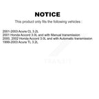 Kugel Front CV Axle Drive Shaft] Complete Assembly And Wheel Bearing Kit For Honda Accord Acura TL CL - Left Right Side (Driver Passenger) KN7-100811