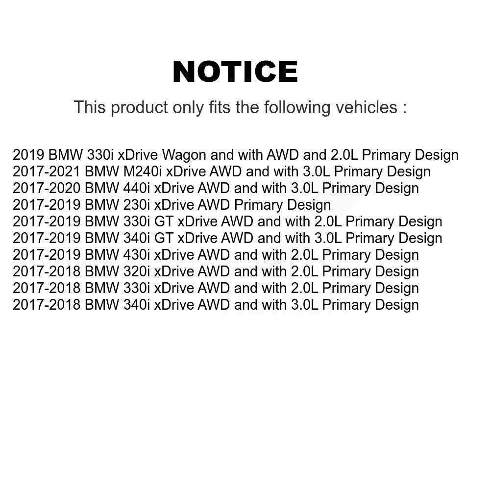 Kugel Front CV Axle Drive Shaft And Complete Wheel Hub Bearing Assembly Kit For BMW 330i xDrive 340i 230i 440i 430i 320i M240i GT Primary Design - Left Right Side (Driver Passenger) KN7-100858