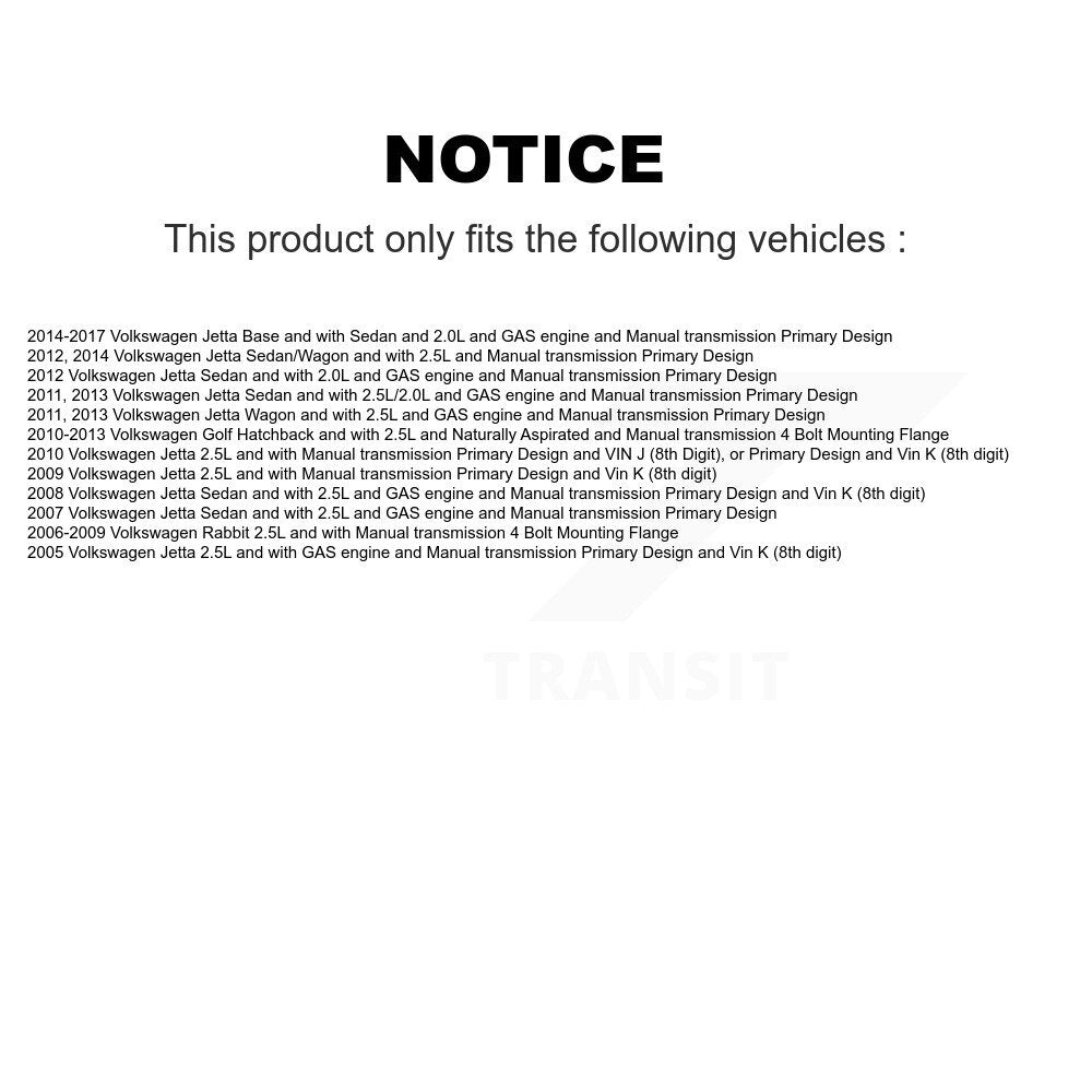 Kugel Front CV Axle Drive Shaft And Complete Wheel Hub Bearing Assembly Kit For Volkswagen Jetta Golf Rabbit - Left Right Side (Driver Passenger) KN7-100881