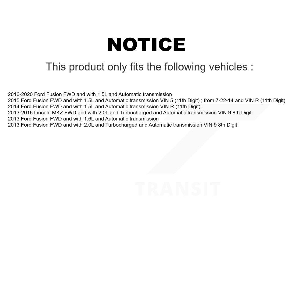 Kugel Front CV Axle Drive Shaft And Complete Wheel Hub Bearing Assembly Kit For Ford Fusion Lincoln MKZ - Left Right Side (Driver Passenger) KN7-100883