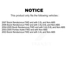Kugel Front CV Axle Drive Shaft And Complete Wheel Hub Bearing Assembly Kit For Buick Rendezvous Pontiac Aztek - Left Right Side (Driver Passenger) KN7-100889