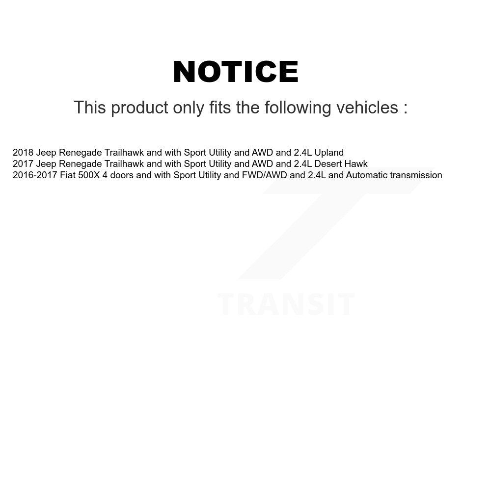 Kugel Front CV Axle Drive Shaft And Complete Wheel Hub Bearing Assembly Kit For Jeep Renegade Fiat 500X - Left Right Side (Driver Passenger) KN7-100924
