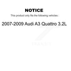 Kugel Front CV Axle Drive Shaft And Complete Wheel Hub Bearing Assembly Kit For 2007-2009 Audi A3 Quattro 3.2L - Left Right Side (Driver Passenger) KN7-100929