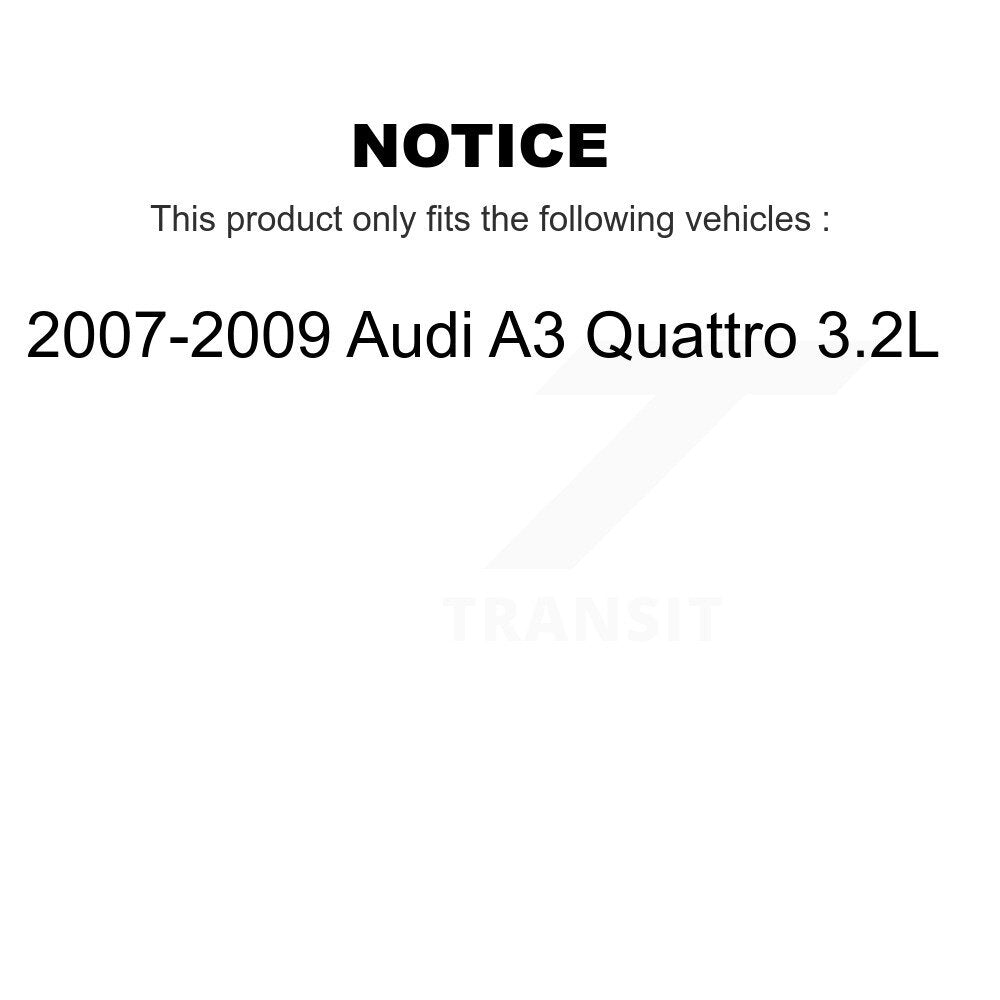 Kugel Front CV Axle Drive Shaft And Complete Wheel Hub Bearing Assembly Kit For 2007-2009 Audi A3 Quattro 3.2L - Left Right Side (Driver Passenger) KN7-100929