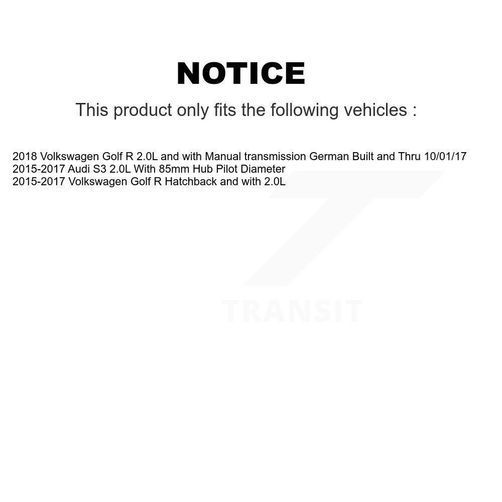 Kugel Front CV Axle Drive Shaft And Complete Wheel Hub Bearing Assembly Kit For Volkswagen Golf R Audi S3 - Left Right Side (Driver Passenger) KN7-100935