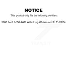 Kugel Front CV Axle Drive Shaft And Complete Wheel Hub Bearing Assembly Kit For 2005 Ford F-150 4WD With 6 Lug Wheels To 11 28 04 - Left Right Side (Driver Passenger) KN7-100942