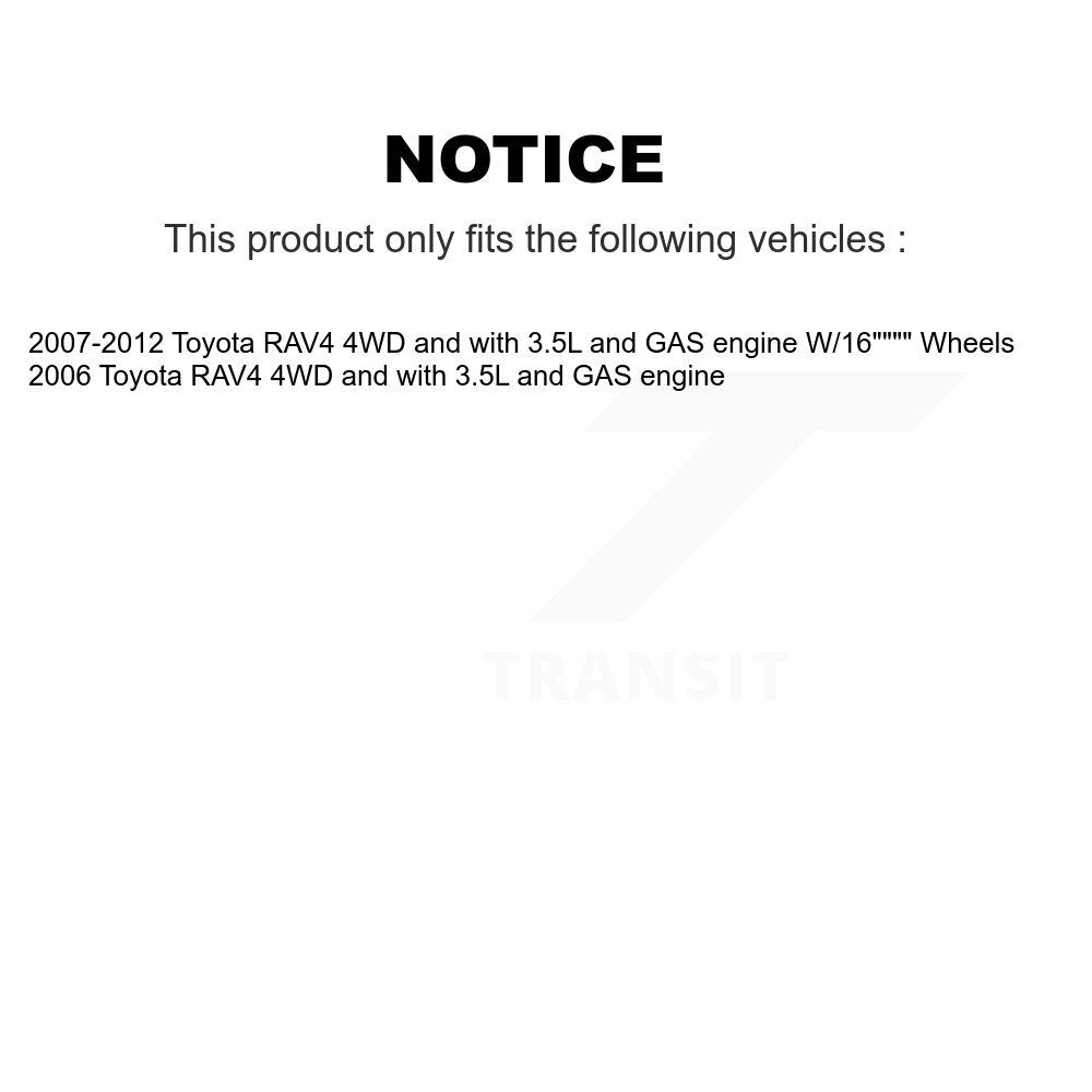 Kugel Front CV Axle Drive Shaft And Complete Wheel Hub Bearing Assembly Kit For Toyota RAV4 4WD with 3.5L GAS engine - Left Right Side (Driver Passenger) KN7-100950