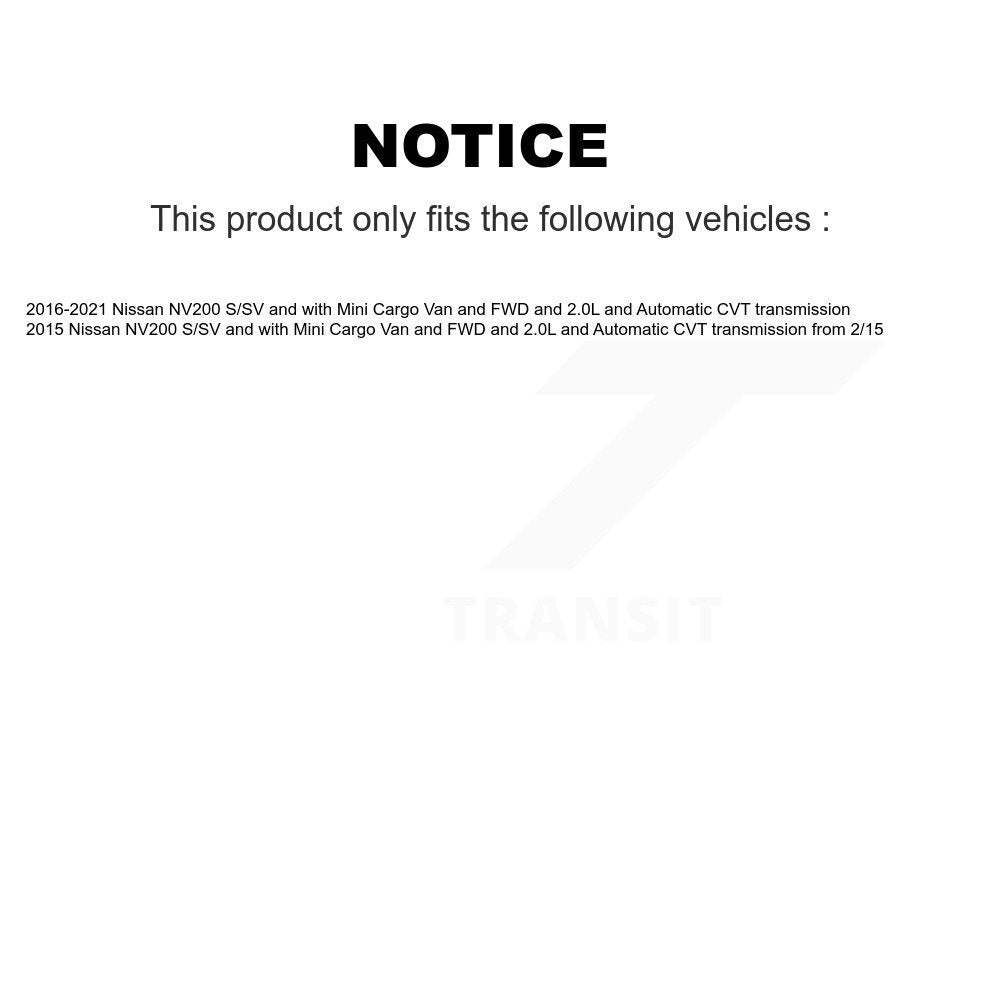 Kugel Front CV Axle Drive Shaft And Complete Hub Bearing Assembly Kit For Nissan NV200 S SV with Mini Cargo Van FWD 2.0L Automatic CVT transmission - Left Right Side (Driver Passenger) KN7-100979