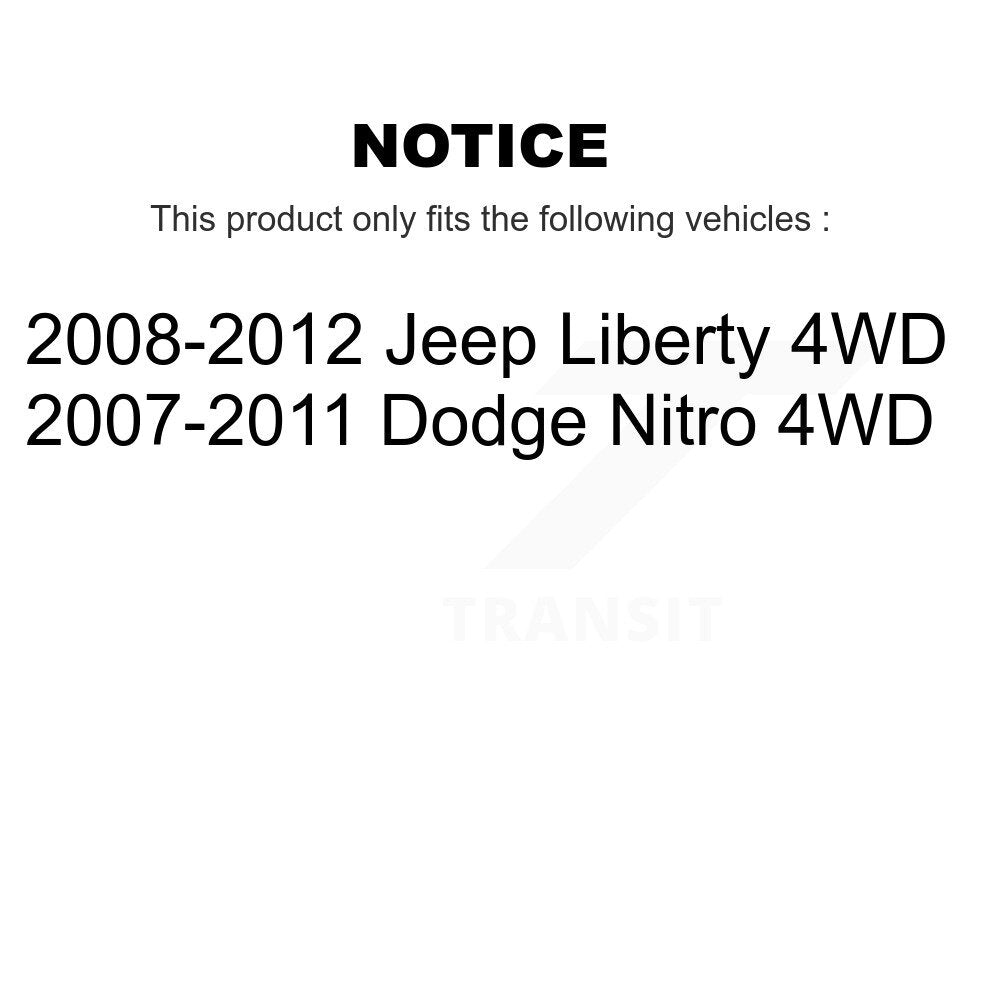 Kugel Front CV Axle Drive Shaft And Complete Wheel Hub Bearing Assembly Kit For Jeep Liberty Dodge Nitro 4WD - Left Right Side (Driver Passenger) KN7-100991