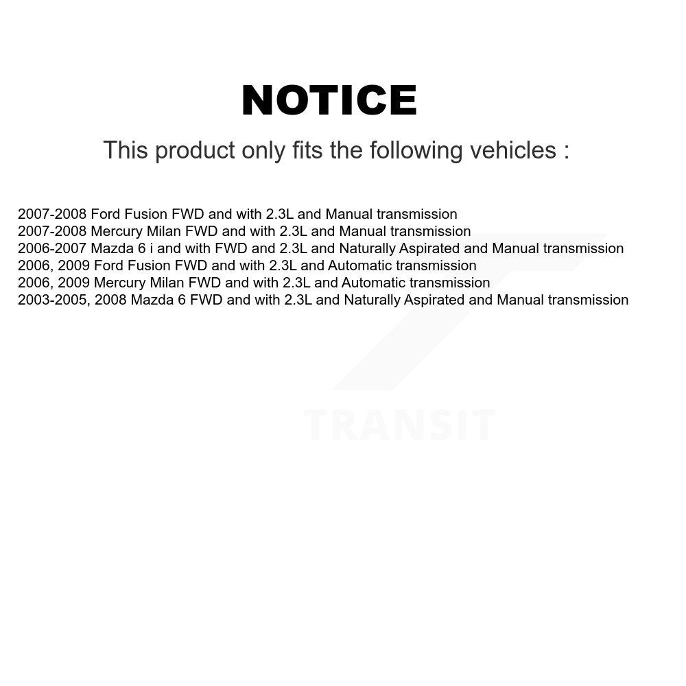 Kugel Front Left (Driver Side) CV Axle Drive Shaft] Complete Assembly And Wheel Bearing Kit For Ford Fusion Mazda 6 Mercury Milan KN7-101013