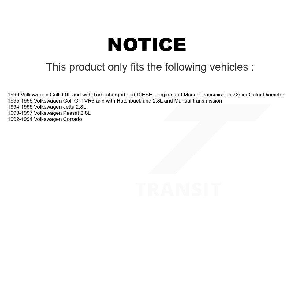 Kugel Front Left (Driver Side) CV Axle Drive Shaft] Complete Assembly And Wheel Bearing Kit For Volkswagen Golf Corrado Jetta Passat KN7-101035