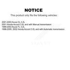 Kugel Front Left (Driver Side) CV Axle Drive Shaft] Complete Assembly And Wheel Bearing Kit For Honda Accord Acura TL CL KN7-101039