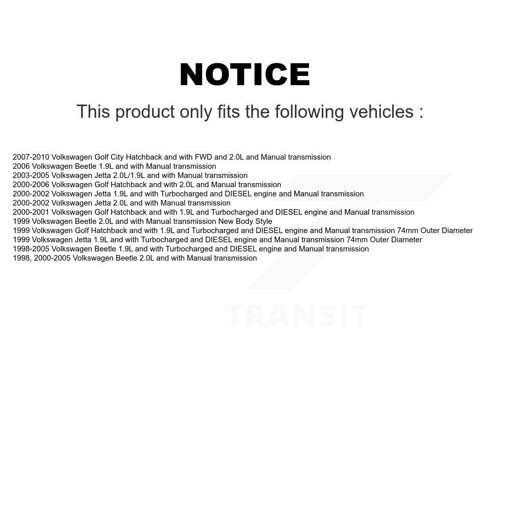 Buyers Guide for KN7-101147. Fits: Volkswagen Jetta Golf City Beetle KN7-101147