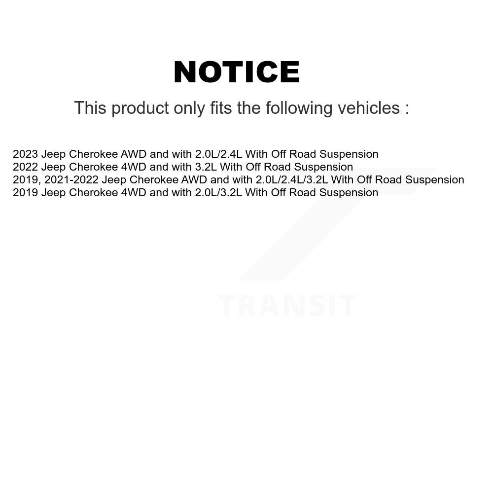 Kugel Front Right (Passenger Side) CV Axle Drive Shaft And Complete Wheel Hub Bearing Assembly Kit For Jeep Cherokee With Off Road Suspension KN7-101174
