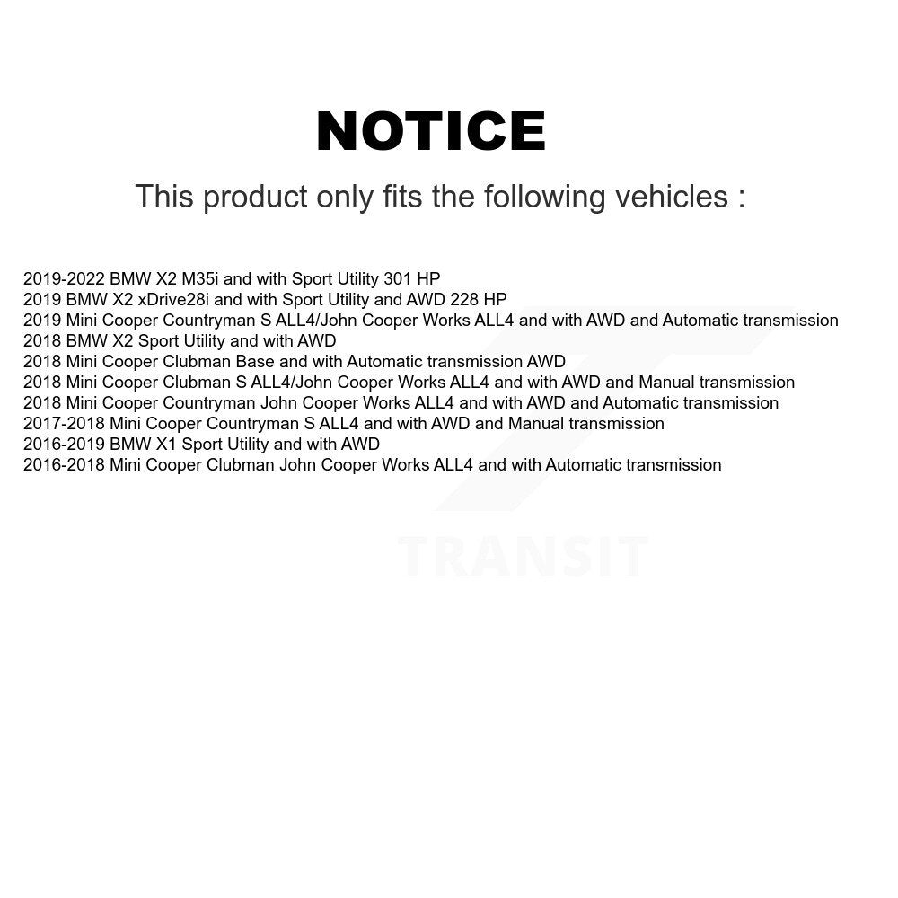 Kugel Front Right (Passenger Side) CV Axle Drive Shaft And Complete Wheel Hub Bearing Assembly Kit For BMW X1 Mini Cooper Countryman X2 Clubman KN7-101190