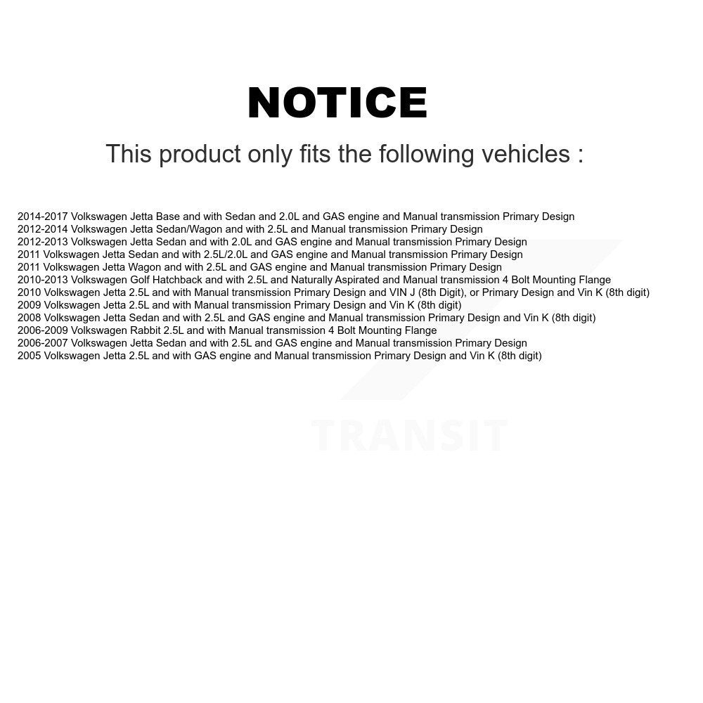 Buyers Guide for KN7-101204. Fits: Volkswagen Jetta Golf Rabbit KN7-101204