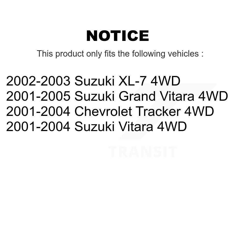 Kugel Front Right (Passenger Side) CV Axle Drive Shaft And Complete Wheel Hub Bearing Assembly Kit For Chevrolet Tracker Suzuki Grand Vitara XL-7 4WD KN7-101271