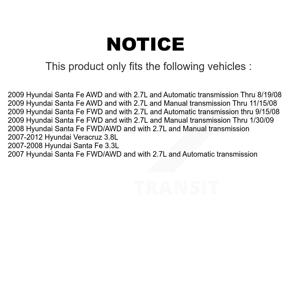 Kugel Front Right (Passenger Side) CV Axle Drive Shaft And Complete Wheel Hub Bearing Assembly Kit For Hyundai Santa Fe Veracruz KN7-101289