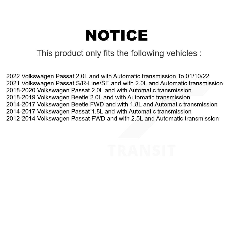 Kugel Front Right (Passenger Side) CV Axle Drive Shaft And Complete Wheel Hub Bearing Assembly Kit For Volkswagen Passat Beetle KN7-101296