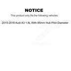 Kugel Front Right (Passenger Side) CV Axle Drive Shaft And Complete Wheel Hub Bearing Assembly Kit For 2015-2016 Audi A3 1.8L With 85mm Pilot Diameter KN7-101298