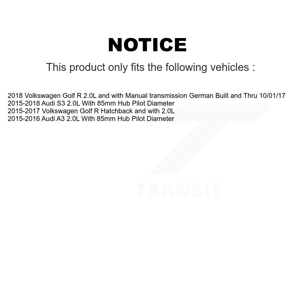 Kugel Front Right (Passenger Side) CV Axle Drive Shaft And Complete Wheel Hub Bearing Assembly Kit For Volkswagen Golf R Audi S3 A3 KN7-101300