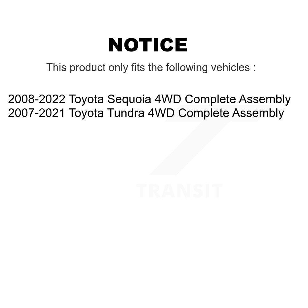 Kugel Front Right (Passenger Side) CV Axle Drive Shaft And Complete Wheel Hub Bearing Assembly Kit For Toyota Tundra Sequoia 4WD KN7-101301