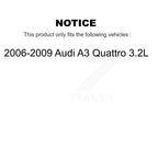 Kugel Front Right (Passenger Side) CV Axle Drive Shaft And Complete Wheel Hub Bearing Assembly Kit For 2006-2009 Audi A3 Quattro 3.2L KN7-101313