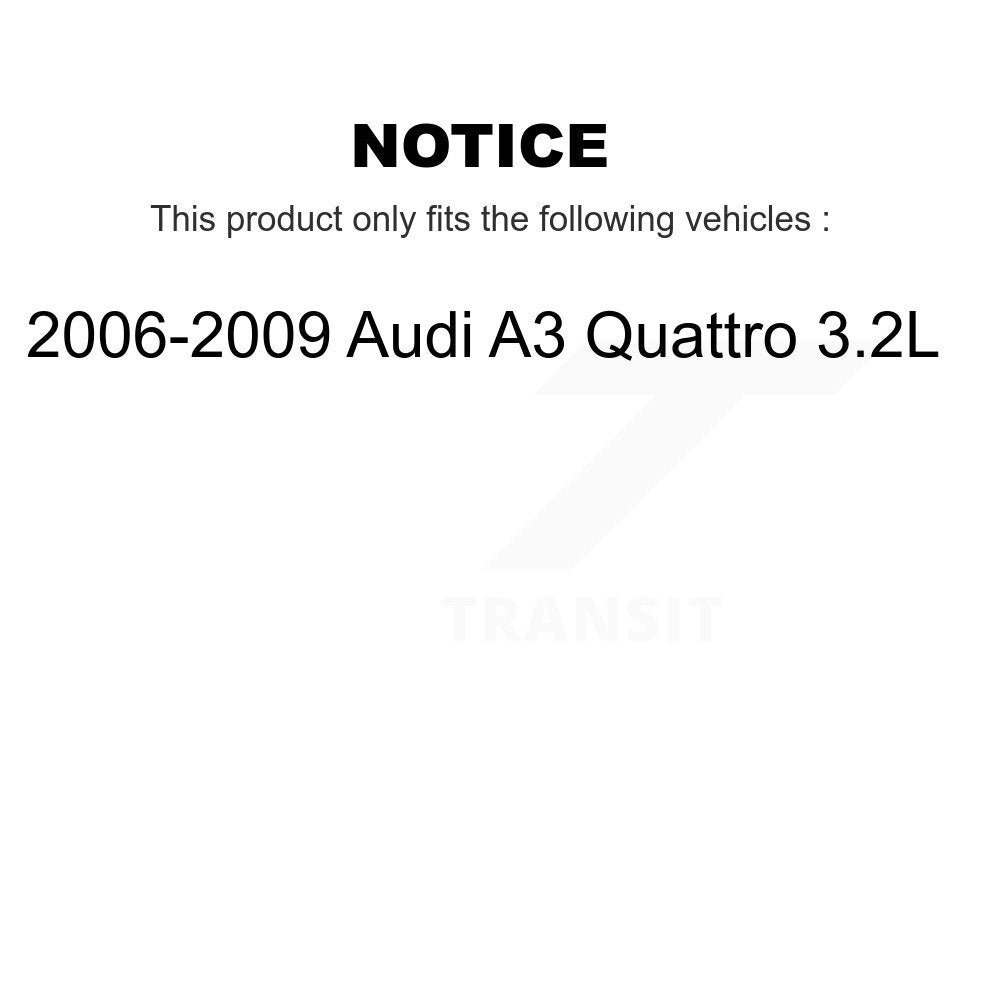 Kugel Front Right (Passenger Side) CV Axle Drive Shaft And Complete Wheel Hub Bearing Assembly Kit For 2006-2009 Audi A3 Quattro 3.2L KN7-101313