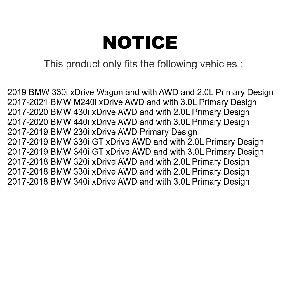 Kugel Front Left (Driver Side) CV Axle Drive Shaft And Complete Wheel Hub Bearing Assembly Kit For BMW 330i xDrive 430i 340i 230i 440i 320i M240i GT Primary Design KN7-101322