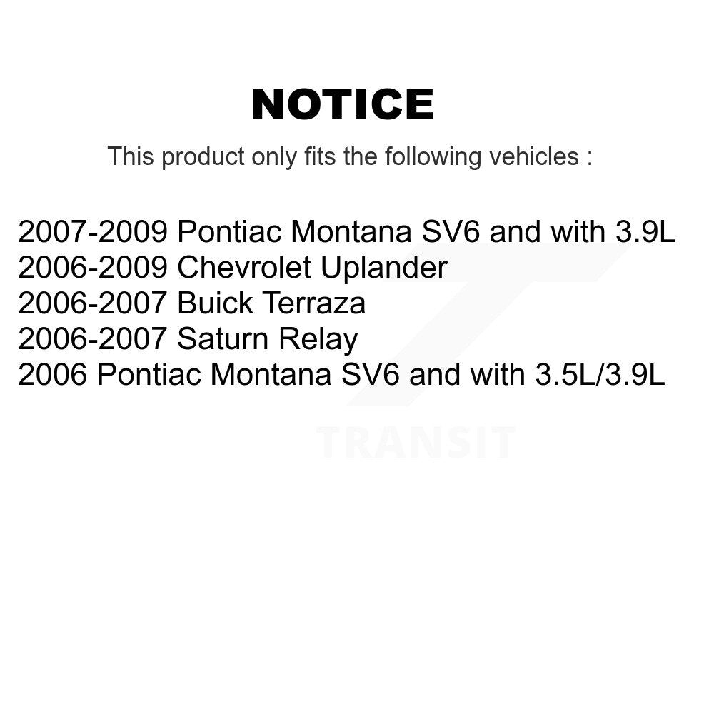 Buyers Guide for KN7-101343. Fits: Pontiac Montana Chevrolet Uplander Buick Terraza Saturn Relay KN7-101343