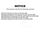 Kugel Front Left (Driver Side) CV Axle Drive Shaft And Complete Wheel Hub Bearing Assembly Kit For Buick Rendezvous Pontiac Aztek KN7-101345