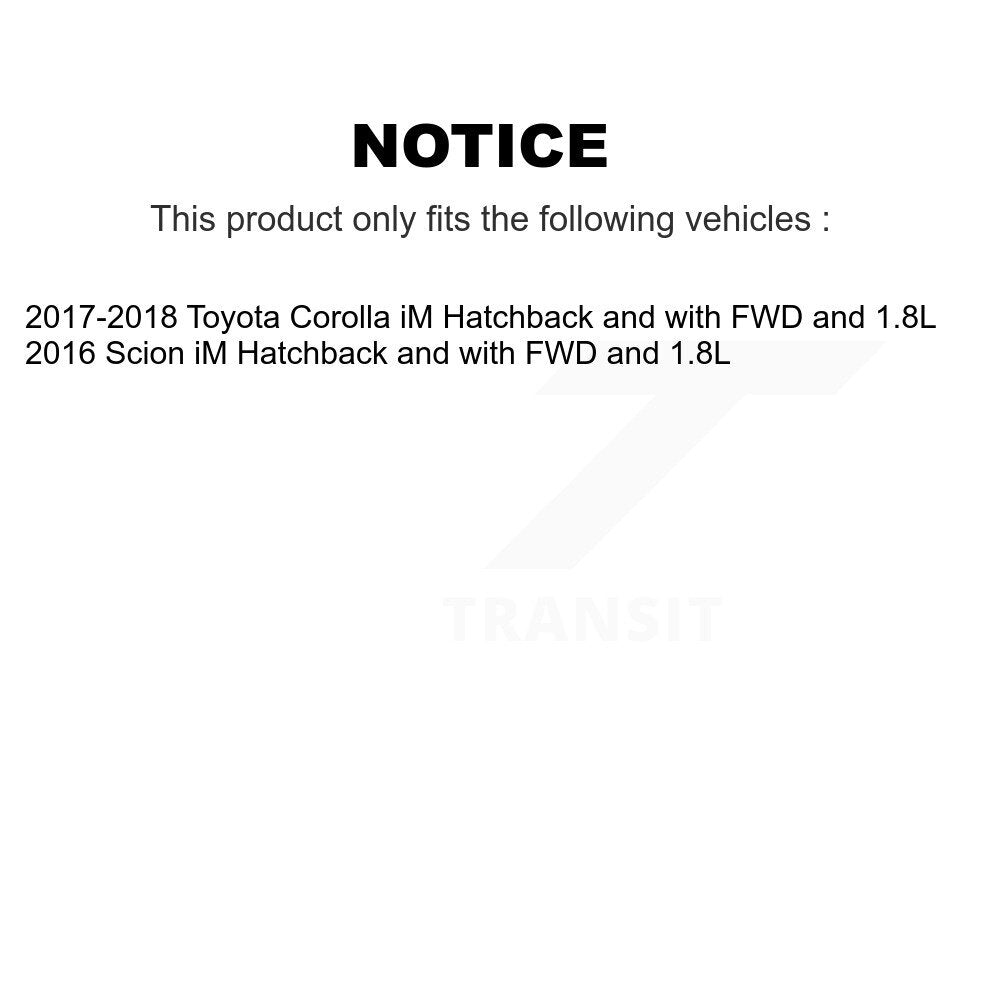 Kugel Front Left (Driver Side) CV Axle Drive Shaft And Complete Wheel Hub Bearing Assembly Kit For Toyota Corolla iM Scion Hatchback with FWD 1.8L KN7-101374