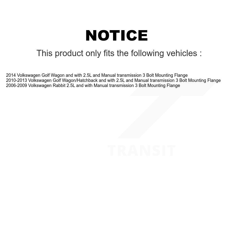 Kugel Front Left (Driver Side) CV Axle Drive Shaft And Complete Wheel Hub Bearing Assembly Kit For Volkswagen Golf Rabbit 3 Bolt Mounting Flange KN7-101376