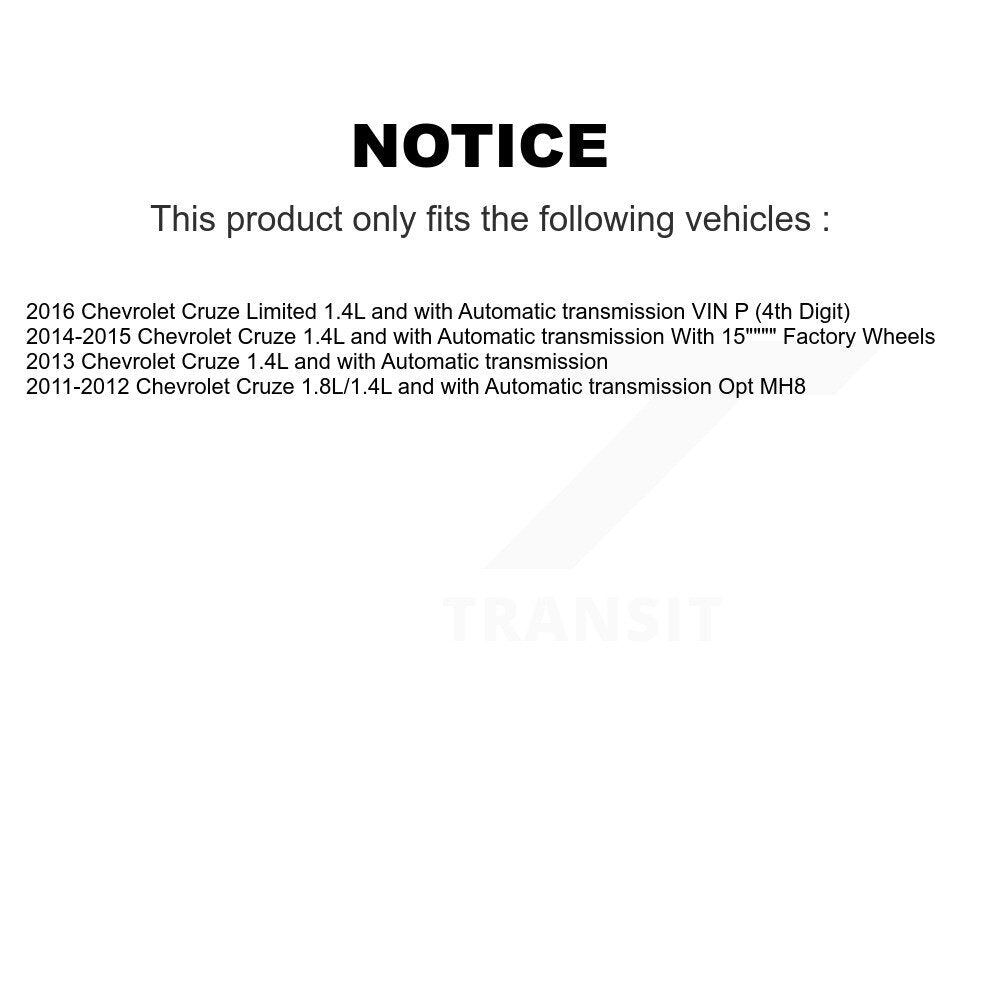 Kugel Front Left (Driver Side) CV Axle Drive Shaft And Complete Wheel Hub Bearing Assembly Kit For Chevrolet Cruze Limited KN7-101383
