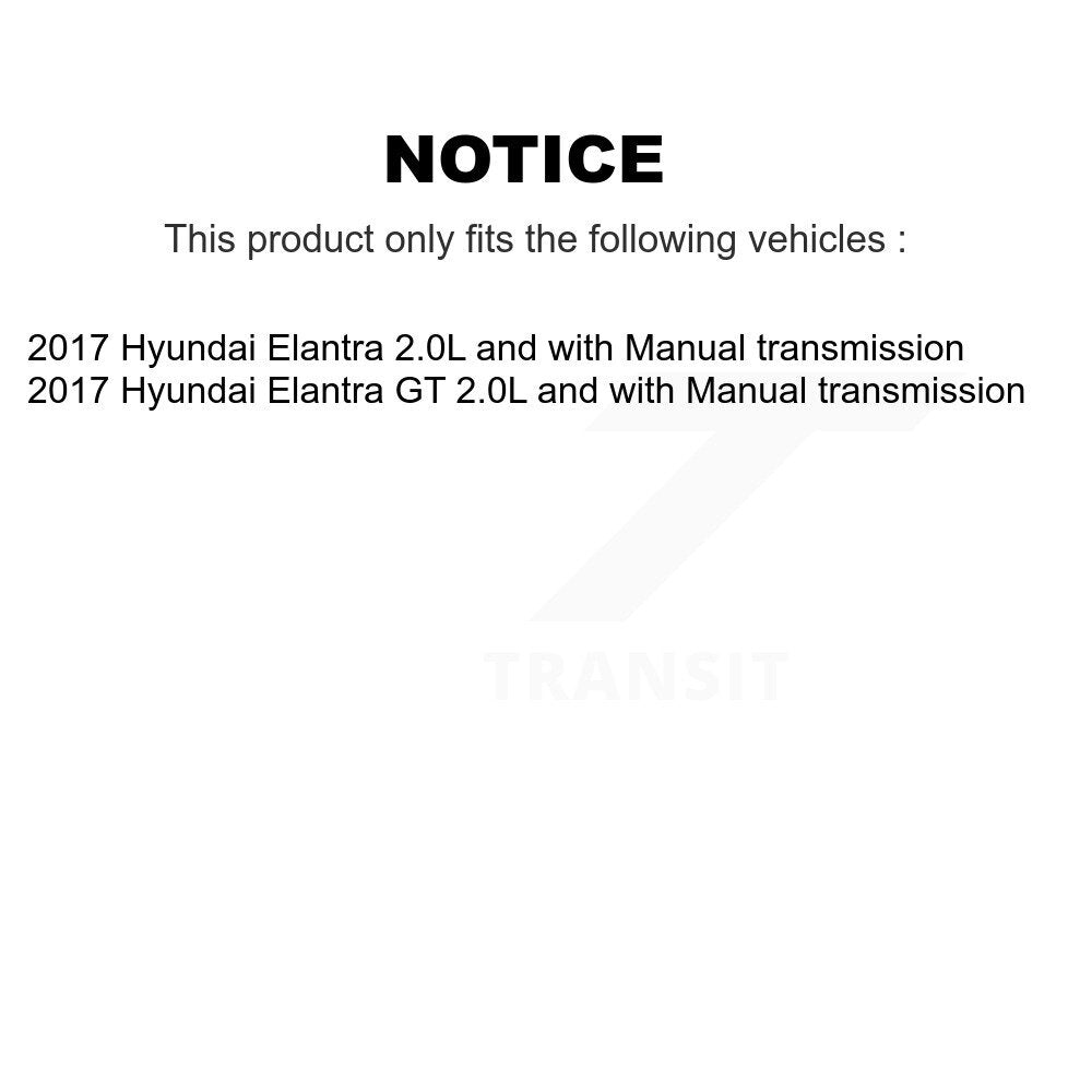 Kugel Front Left (Driver Side) CV Axle Drive Shaft And Complete Wheel Hub Bearing Assembly Kit For 2017 Hyundai Elantra GT 2.0L with Manual transmission KN7-101388
