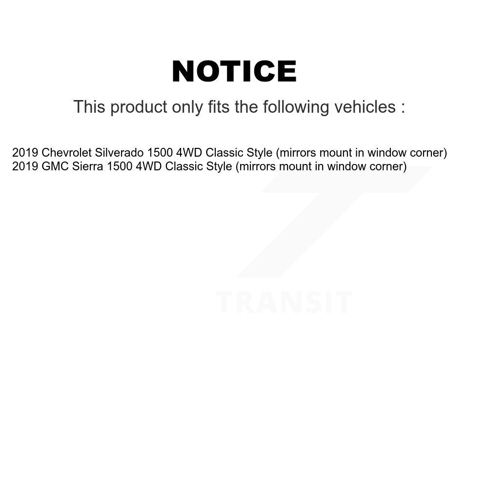 Kugel Front Left (Driver Side) CV Axle Drive Shaft And Complete Hub Bearing Assembly Kit For 2019 Chevrolet Silverado 1500 GMC Sierra Classic Style (mirrors mount in window corner) 4WD KN7-101397