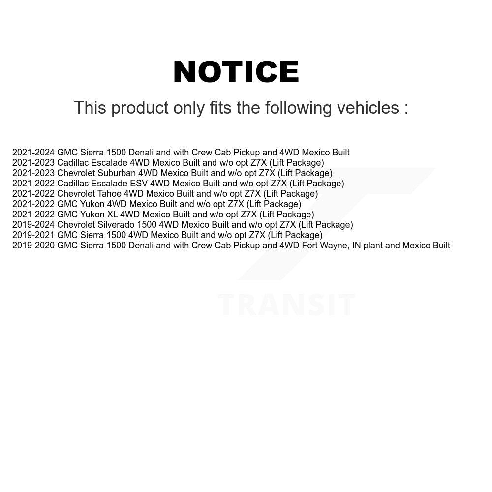 Kugel Front Left (Driver Side) CV Axle Drive Shaft And Complete Wheel Hub Bearing Assembly Kit For Chevrolet GMC Silverado 1500 Sierra Cadillac Escalade Suburban Tahoe Yukon XL ESV KN7-101398