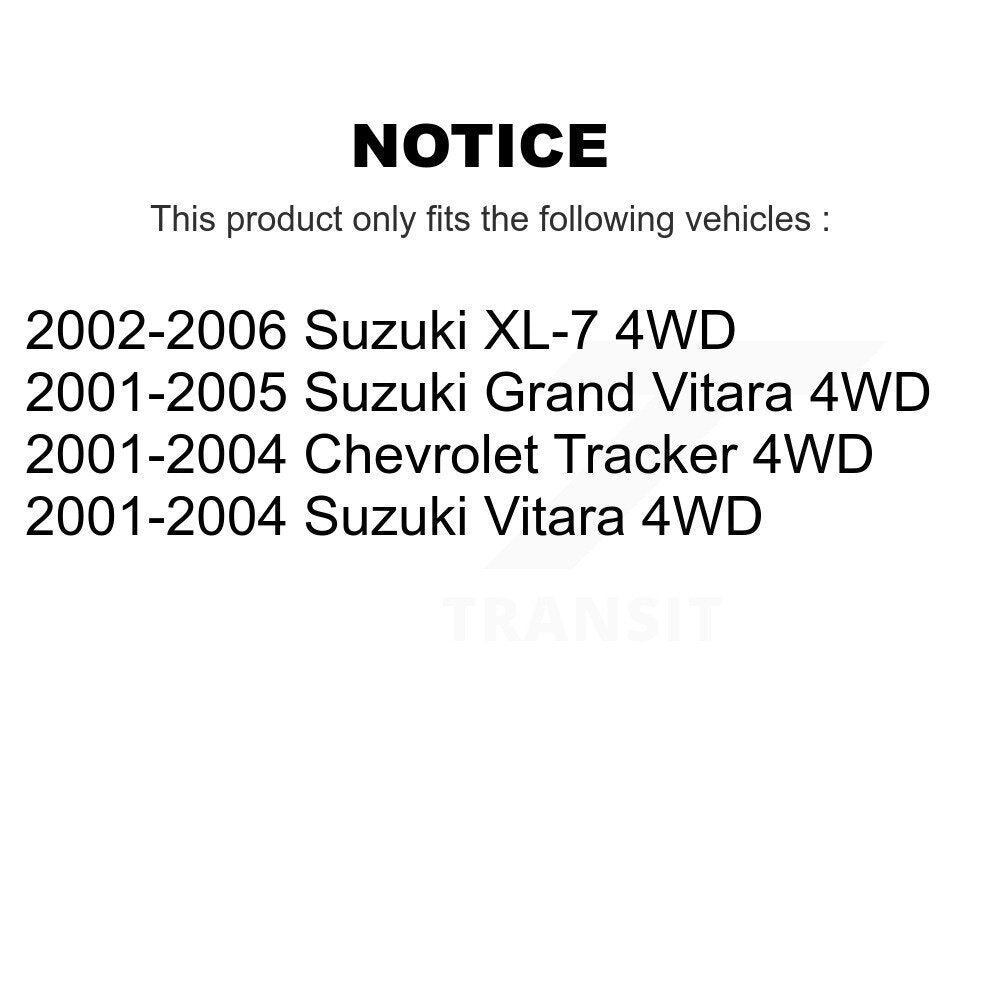 Kugel Front Left (Driver Side) CV Axle Drive Shaft And Complete Wheel Hub Bearing Assembly Kit For Chevrolet Tracker Suzuki Grand Vitara XL-7 4WD KN7-101438