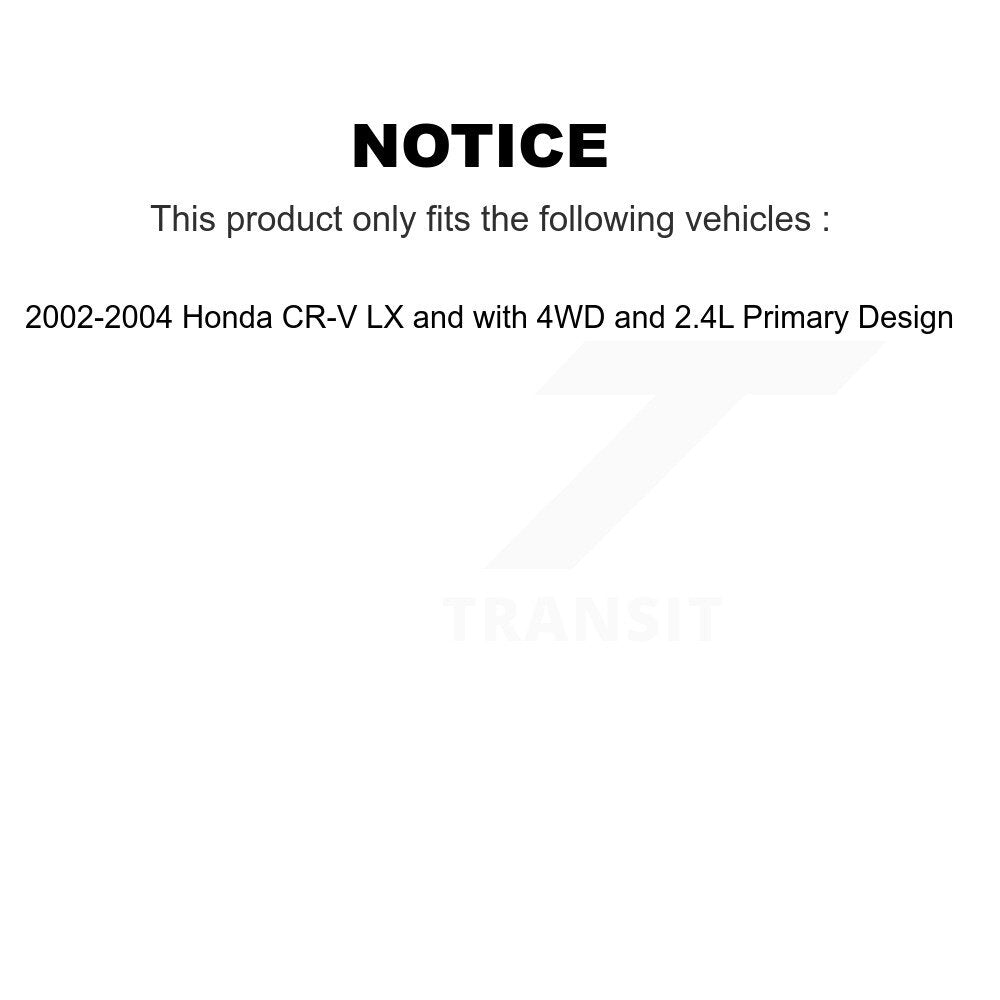 Kugel Rear CV Axle Drive Shaft] Complete Assembly And Wheel Bearing Kit For 2002-2004 Honda CR-V LX with 4WD 2.4L Primary Design - Left Right Side (Driver Passenger) KN7-101440