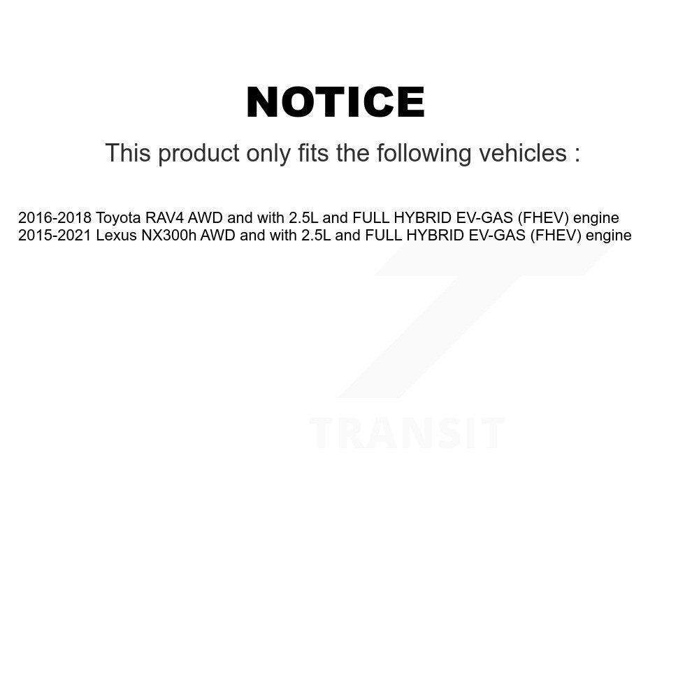 Kugel Rear Right (Passenger Side) CV Axle Drive Shaft And Complete Wheel Hub Bearing Assembly Kit For Toyota RAV4 Lexus NX300h AWD with 2.5L FULL HYBRID EV-GAS (FHEV) engine KN7-101469