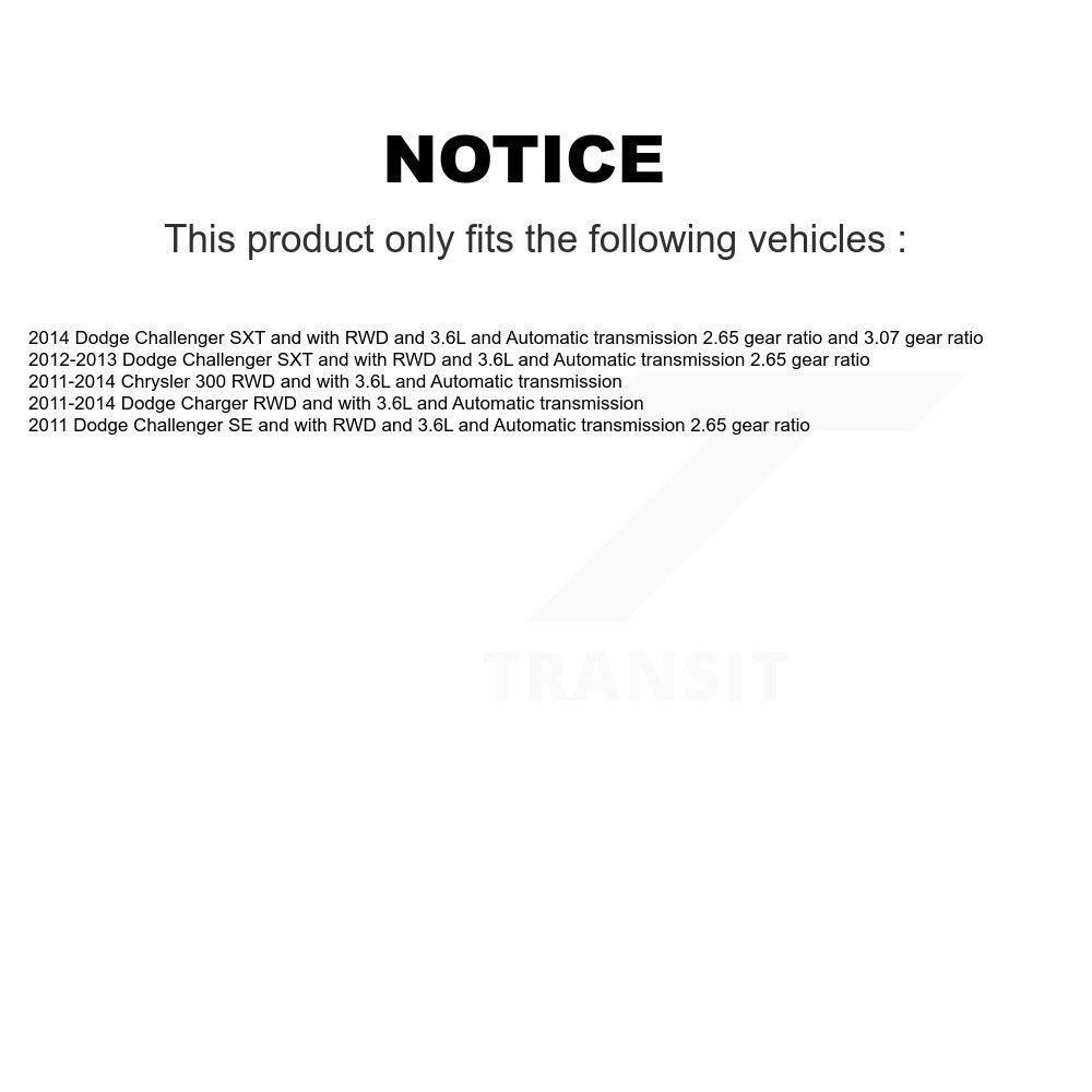 Kugel Rear Right (Passenger Side) CV Axle Drive Shaft And Complete Wheel Hub Bearing Assembly Kit For Dodge Chrysler 300 Charger Challenger KN7-101470