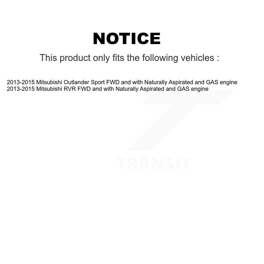 Kugel Rear Right (Passenger Side) CV Axle Drive Shaft And Complete Wheel Hub Bearing Assembly Kit For 2013-2015 Mitsubishi RVR Outlander Sport FWD with Naturally Aspirated GAS engine KN7-101487