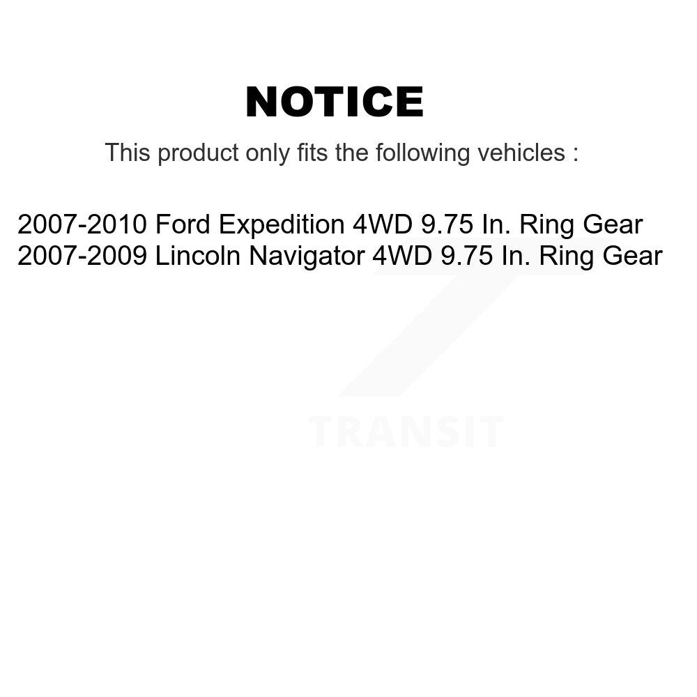 Kugel Front Rear CV Axle Drive Shaft And Complete Wheel Hub Bearing Assembly Kit (8Pc) For Ford Expedition Lincoln Navigator 9.75 In. Ring Gear 4WD - Left Right Side (Driver Passenger) KN7-101536