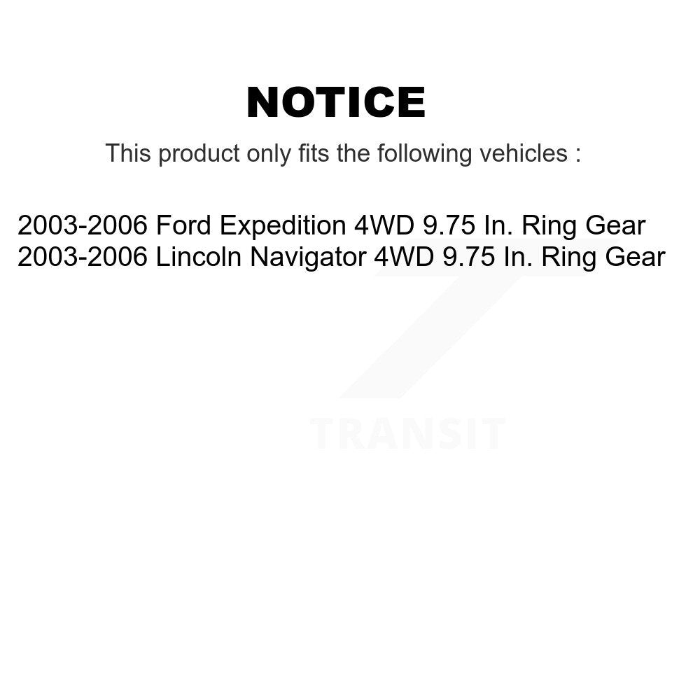 Kugel Front Rear CV Axle Drive Shaft And Complete Hub Bearing Assembly Kit (8Pc) For 2003-2006 Ford Expedition Lincoln Navigator 9.75 In. Ring Gear 4WD - Left Right Side (Driver Passenger) KN7-101538