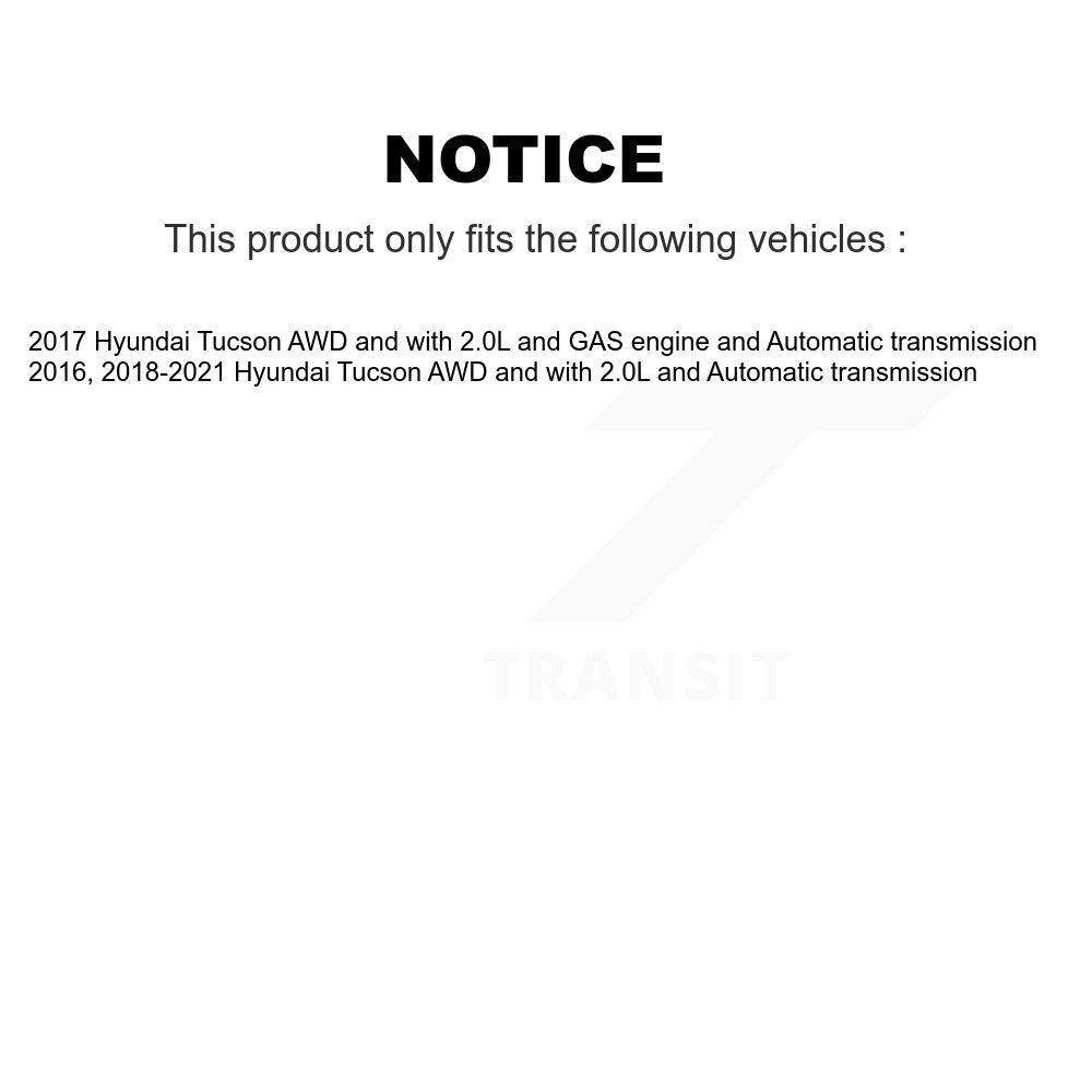 Kugel Front Rear CV Axle Drive Shaft And Complete Wheel Hub Bearing Assembly Kit (8Pc) For Hyundai Tucson - Left Right Side (Driver Passenger) KN7-101541