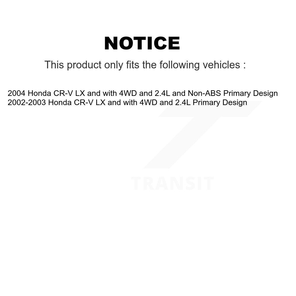 Kugel Front Rear CV Axle Drive Shaft] Complete Assembly And Wheel Bearing Kit (8Pc) For Honda CR-V Primary Design - Left Right Side (Driver Passenger) KN7-101559