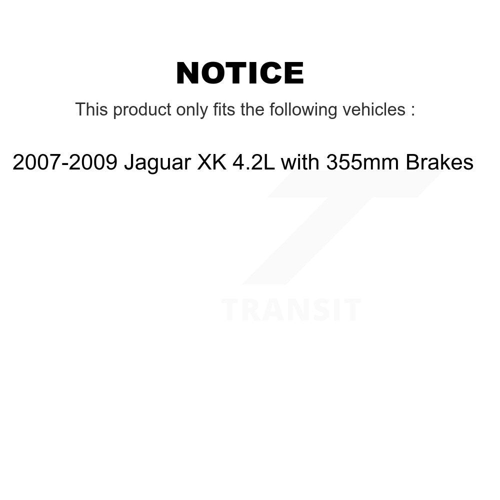 Positive Plus Front Rear Semi-Metallic Disc Brake Pads And Wear Sensors Kit For 2007-2009 Jaguar XK 4.2L with 355mm Brakes KPW-101715