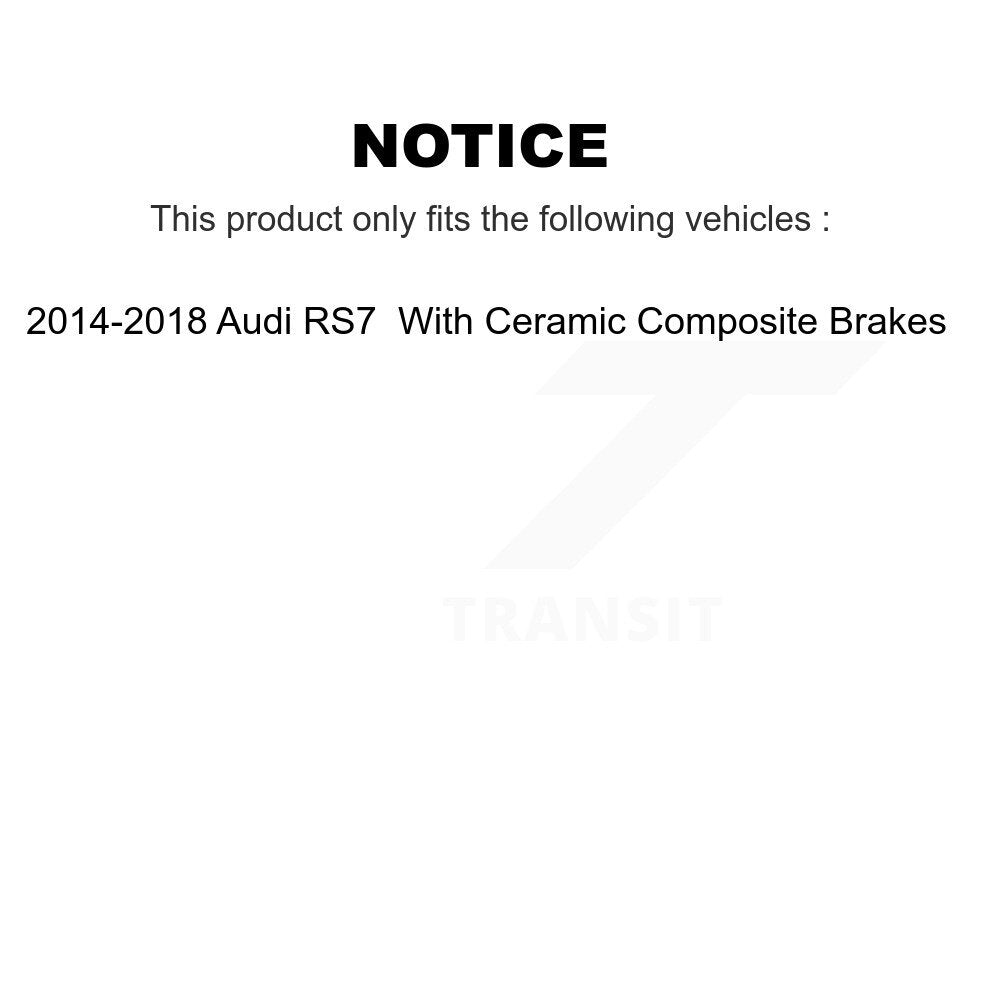 Positive Plus Front Semi-Metallic Disc Brake Pads And Wear Sensors Kit For 2014-2018 Audi RS7 With Ceramic Composite Brakes KPW-101765
