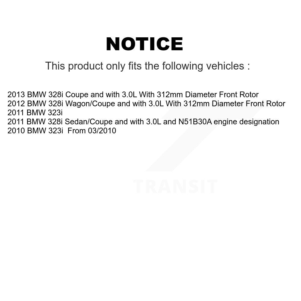 Positive Plus Front Rear Semi-Metallic Disc Brake Pads And Extra Wear Sensors Kit (5Pc) For BMW 323i 328i KPW-101857